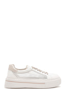 Women's Cream Lace-Up Sneakers | Derimod Women's Cream Lace-Up Sneakers | Derimod