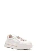 Women's Cream Lace-Up Sneakers | Derimod Women's Cream Lace-Up Sneakers | Derimod