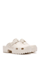 Women's White Jelly Thick Soled Slippers | Derimod Women's White Jelly Thick Soled Slippers | Derimod