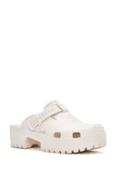 Women's White Jelly Thick Soled Slippers | Derimod Women's White Jelly Thick Soled Slippers | Derimod