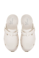 Women's White Jelly Thick Soled Slippers | Derimod Women's White Jelly Thick Soled Slippers | Derimod
