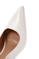 Women's White Stone Open Back Thin Heeled Shoes | Derimod Women's White Stone Open Back Thin Heeled Shoes | Derimod