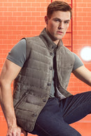 Isko Men's Gray Suede Leather Vest | Derimod Isko Men's Gray Suede Leather Vest | Derimod