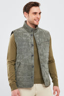 Isko Men's Gray Suede Leather Vest | Derimod Isko Men's Gray Suede Leather Vest | Derimod