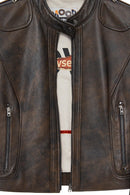 Glam Women's Brown Vintage Leather Jacket | Derimod Glam Women's Brown Vintage Leather Jacket | Derimod