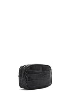 Women's Black Printed Mini Leather Crossbody Bag | Derimod Women's Black Printed Mini Leather Crossbody Bag | Derimod
