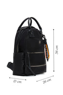 Women's Black Accessory Detailed Fabric Backpack | Derimod Women's Black Accessory Detailed Fabric Backpack | Derimod