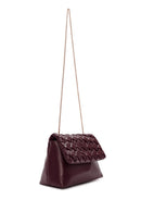 Women's Burgundy Long Chain Strap Braided Crossbody Bag | Derimod Women's Burgundy Long Chain Strap Braided Crossbody Bag | Derimod