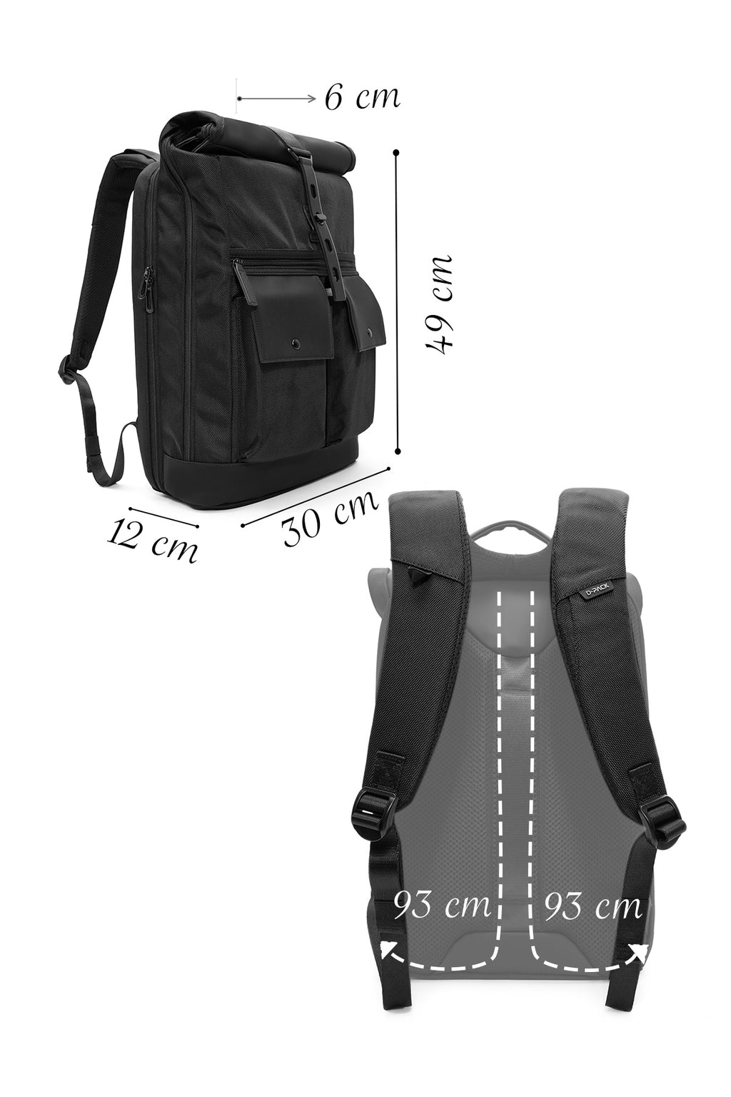 D-Pack Unisex Siyah Sırt Çantası