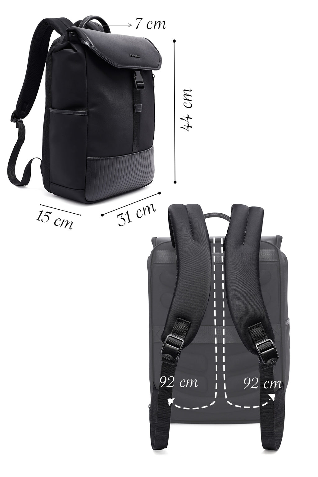 D-Pack Unisex Siyah Deri Sırt Çantası