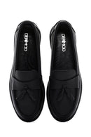 Kadın Siyah Püsküllü Deri Comfort Loafer | Derimod Kadın Siyah Püsküllü Deri Comfort Loafer | Derimod