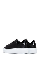 Kadın Siyah Bağcıklı Kalın Taban Deri Sneaker | Derimod Kadın Siyah Bağcıklı Kalın Taban Deri Sneaker | Derimod