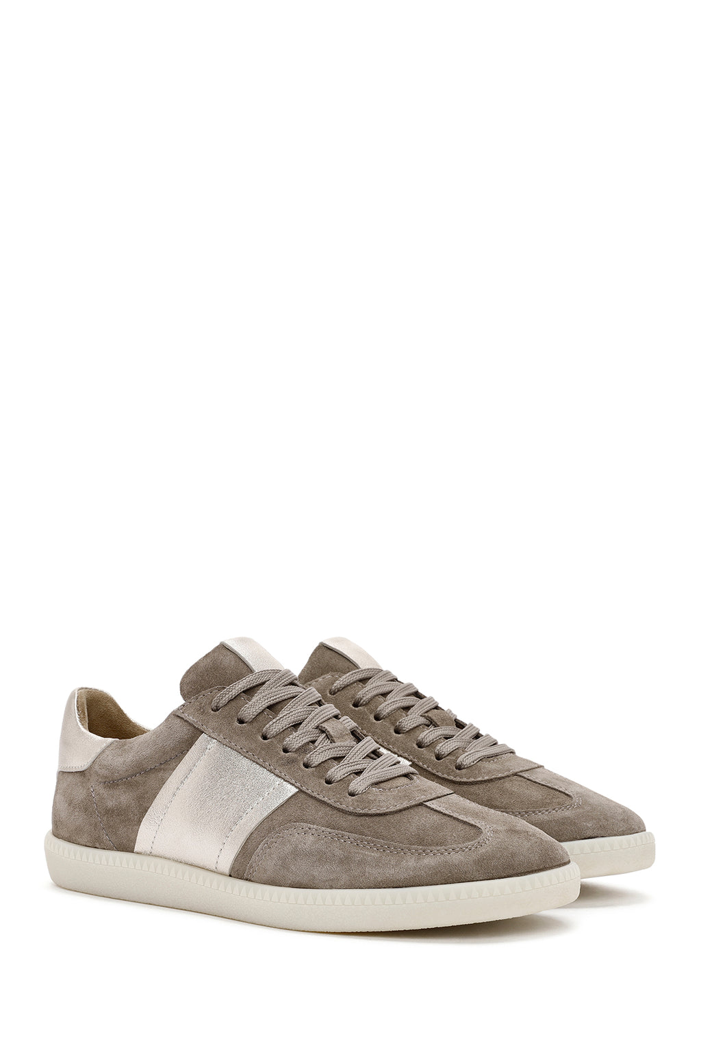 Kadın Vizon Bağcıklı Süet Deri Sneaker