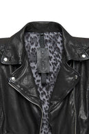 Blondy Women's Black Double Breasted Leather Jacket | Derimod Blondy Women's Black Double Breasted Leather Jacket | Derimod