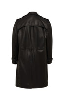 Bellingham Erkek Siyah Oversize Deri Trençkot | Derimod Bellingham Erkek Siyah Oversize Deri Trençkot | Derimod