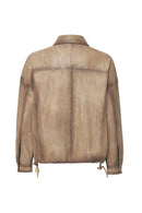 Susan Women's Beige Leather Jacket | Derimod Susan Women's Beige Leather Jacket | Derimod