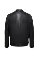 Alanzo (Plus) Men's Black Leather Jacket | Derimod Alanzo (Plus) Men's Black Leather Jacket | Derimod