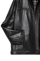 Alanzo (Plus) Men's Black Leather Jacket | Derimod Alanzo (Plus) Men's Black Leather Jacket | Derimod