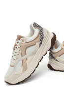 Woman Beige Lace-up Chunky Sneaker | Derimod Woman Beige Lace-up Chunky Sneaker | Derimod