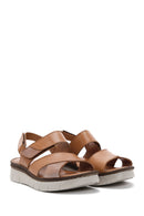 Women's Tan Leather Comfort Sandals | Derimod Women's Tan Leather Comfort Sandals | Derimod