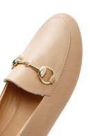 Women's Beige Leather Masculine Loafer | Derimod Women's Beige Leather Masculine Loafer | Derimod