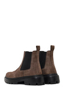 Men Mink Thick Sole Suede Leather Chelsea Boot | Derimod Men Mink Thick Sole Suede Leather Chelsea Boot | Derimod