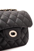 Women's Black Long Strapped Quilted Mini Crossbody Bag | Derimod Women's Black Long Strapped Quilted Mini Crossbody Bag | Derimod