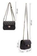 Women's Black Long Strapped Quilted Mini Crossbody Bag | Derimod Women's Black Long Strapped Quilted Mini Crossbody Bag | Derimod