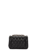 Women's Black Long Strapped Quilted Mini Crossbody Bag | Derimod Women's Black Long Strapped Quilted Mini Crossbody Bag | Derimod