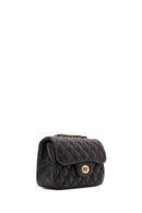 Women's Black Long Strapped Quilted Mini Crossbody Bag | Derimod Women's Black Long Strapped Quilted Mini Crossbody Bag | Derimod