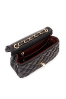 Women's Black Long Strapped Quilted Mini Crossbody Bag | Derimod Women's Black Long Strapped Quilted Mini Crossbody Bag | Derimod