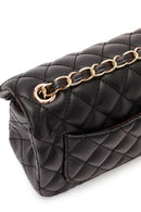 Women's Black Long Strapped Quilted Mini Crossbody Bag | Derimod Women's Black Long Strapped Quilted Mini Crossbody Bag | Derimod