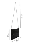 Women's Black Chain Strap Patterned Clutch Bag | Derimod Women's Black Chain Strap Patterned Clutch Bag | Derimod