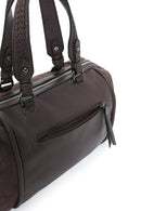 Women's Brown Long Strap Suede Shoulder Bag | Derimod Women's Brown Long Strap Suede Shoulder Bag | Derimod