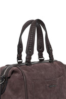 Women's Brown Long Strap Suede Shoulder Bag | Derimod Women's Brown Long Strap Suede Shoulder Bag | Derimod