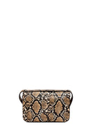 Woman Mink Long Strap Patterned Crossbody Bag | Derimod Woman Mink Long Strap Patterned Crossbody Bag | Derimod
