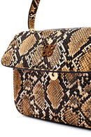 Woman Mink Long Strap Patterned Crossbody Bag | Derimod Woman Mink Long Strap Patterned Crossbody Bag | Derimod