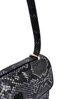 Woman Black Long Strap Patterned Crossbody Bag | Derimod Woman Black Long Strap Patterned Crossbody Bag | Derimod
