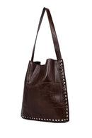 Women's Brown Printed Shoulder Bag | Derimod Women's Brown Printed Shoulder Bag | Derimod