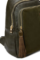 Women's Khaki Casual Backpack | Derimod Women's Khaki Casual Backpack | Derimod