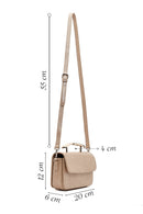 Women's Beige Long Strap Patterned Mini Shoulder Bag | Derimod Women's Beige Long Strap Patterned Mini Shoulder Bag | Derimod