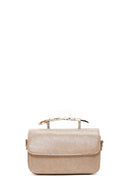 Women's Beige Long Strap Patterned Mini Shoulder Bag | Derimod Women's Beige Long Strap Patterned Mini Shoulder Bag | Derimod