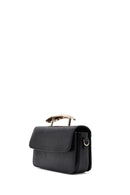 Women's Black Long Strap Patterned Mini Shoulder Bag | Derimod Women's Black Long Strap Patterned Mini Shoulder Bag | Derimod