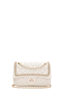 Women's Cream Long Strap Quilted Shoulder Bag | Derimod Women's Cream Long Strap Quilted Shoulder Bag | Derimod
