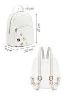 Woman Quilted Backpack with White Accessories | Derimod Woman Quilted Backpack with White Accessories | Derimod