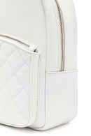 Woman Quilted Backpack with White Accessories | Derimod Woman Quilted Backpack with White Accessories | Derimod
