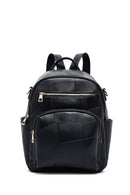 Woman Black Long Strap Printed Backpack | Derimod Woman Black Long Strap Printed Backpack | Derimod