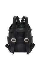 Woman Black Long Strap Printed Backpack | Derimod Woman Black Long Strap Printed Backpack | Derimod