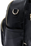 Woman Black Long Strap Printed Backpack | Derimod Woman Black Long Strap Printed Backpack | Derimod