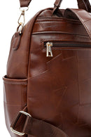 Woman Brown Long Strap Printed Backpack | Derimod Woman Brown Long Strap Printed Backpack | Derimod